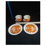 MCM Flower Power Retro China Dish Set
