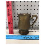 Vintage Etched Brass Mug
