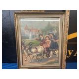 VTG German Victorian Children Framed Print