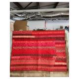 Homemade Quilt Top Abstract Red Orange Pattern