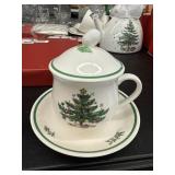 NIKKO Christmas Cocoa Cup w/Lid & Saucer