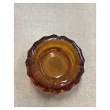 VTG Amber Eagle Coin Glass Ashtray Amber