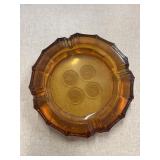 VTG Fostoria Amber Coin Glass Ashtray Amber