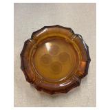 VTG Fostoria Amber Coin Glass Ashtray Amber