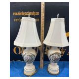 (2) VTG 'George & Martha' Porcelain Lamps