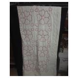 VTG Quilt Red Work Embroidery Hearts