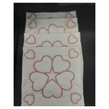 (4) Red Work Embroidery Quilted Pillow Shams