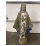 VTG Ceramic Virgin Mary Stone Garden Statue
