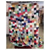 VTG Handmade Patchwork Quilt Top 103'x113'