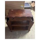 Mahogany End Table with Magazine Rack