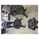 (4pc) Black Rod Iron Outdoor Table Set