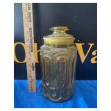 VTG L.E. Smith Amber Glass Canister
