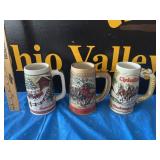 (3) Budweiser Beer Steins