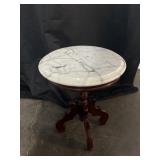 VTG Victorian Mahogany Marble Top Circle Plant