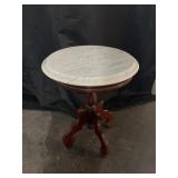 VTG Victorian Mahogany Marble Top Circle Plant