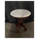 VTG Victorian Mahogany Marble Top Circle Plant