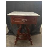 VTG Victorian Mahogany Marble Top Square
