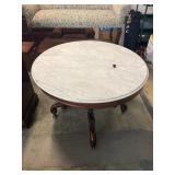 VTG Victorian Mahogany Marble Top Circle Dining