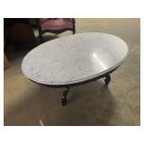 VTG Victorian Mahogany Marble Top Oval