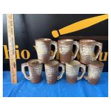 (7) Frankeroma Aztec Mayan Mugs/Cups