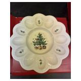 Vintage NIKKO Christmas Deviled Egg Plate 9 1/2'