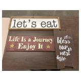 (3) Wooden Decor Signs