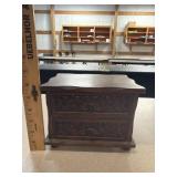 Hand-Carved Wood Storage Box