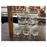 (5) MCM Low Ball Glasses 'Cherries & Lemons'