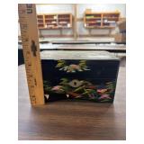 VTG Japanese Hand-Painted Black Musical Box