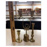 (3) VTG Brass Candle Holders