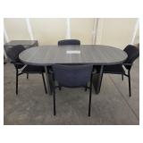 6' Racetrack Laminate Conference Table w/ Chairs