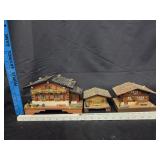 Vintage Swiss Chalet-Style Wooden Music Boxes