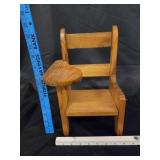 VTG Doll Wooden School Desk Chair 12'