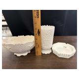(3) Milk Colored Decor Pieces