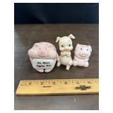 Pig Toothpick Holder, Shaker, Figurine