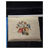 Vintage Needlepoint Pillow Top 11.5'x13.5'