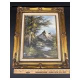 Mountain Scene Landscape Oil Painting 17x21