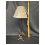 Decorate Lamp w/ Metal Base & Amber Glass 27'