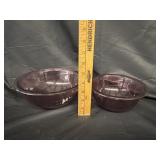 (2) VTG Pyrex 'Cranberry' Glass Mixing Bowls