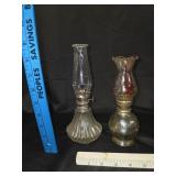 (2) VTG Glass Oil Lamps