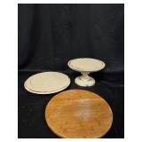 (2) Lazy Susan's & Pedestal Tray