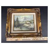 Winter Landscape Oil on Canvas Painting 13x16