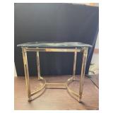 Brass Accent Side Table w/ Glass Top