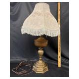 Vtg Wood & Metal Base Table Lamp 30'