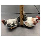 Porcelain Hen & Chicken Statues