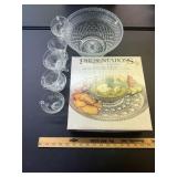 Lot of Crystal Bowl, Teacups, Chip N' Dip Set