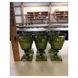 (6) VTG Indiana Glass Green Goblets