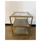 Threshold Silene Marble + Gold Accent Table