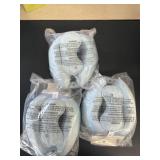 (3) Blue Memory Foam Neck Pillow & Sleep Mask