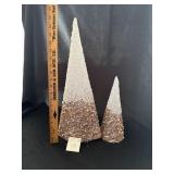 (2) Beaded Christmas Cone Trees